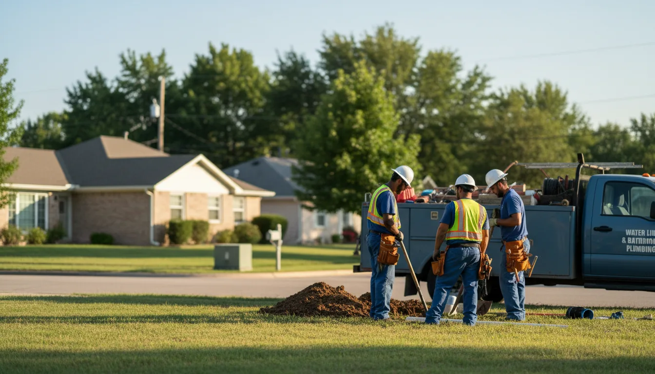 Residential water line and bathroom plumbing service in Dakota, IL